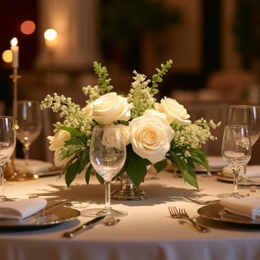 華やかに装飾されたイベント会場のテーブル